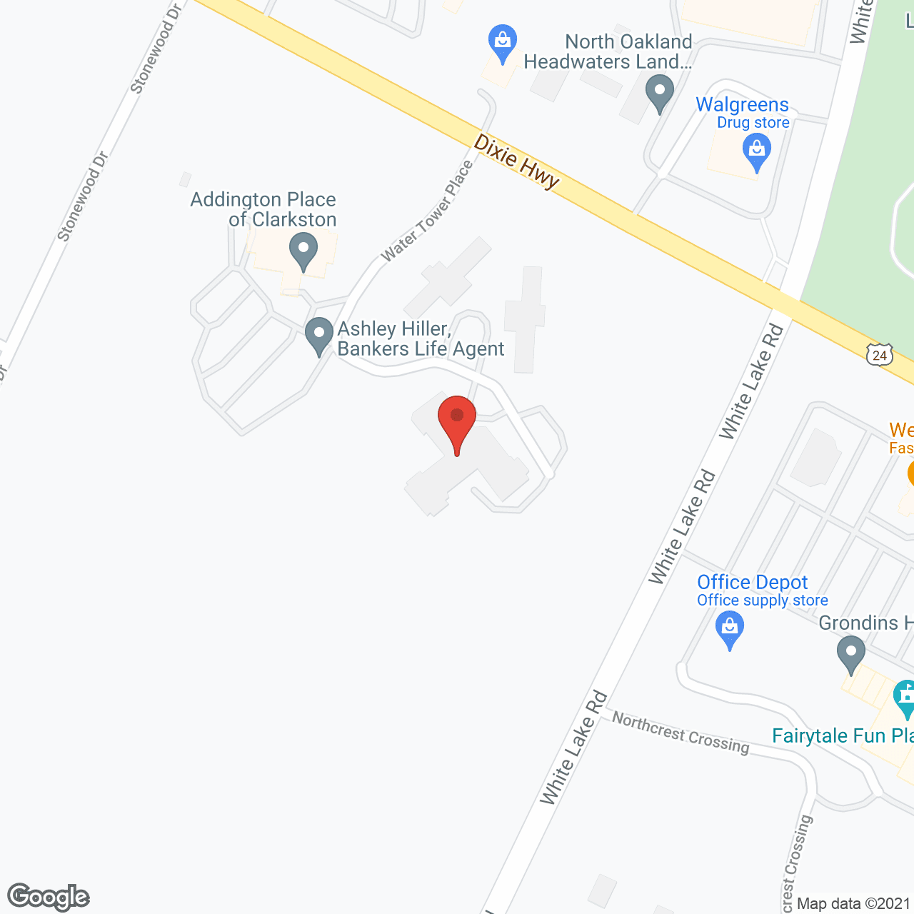 Map of the neighborhood around Addington Place of Clarkston