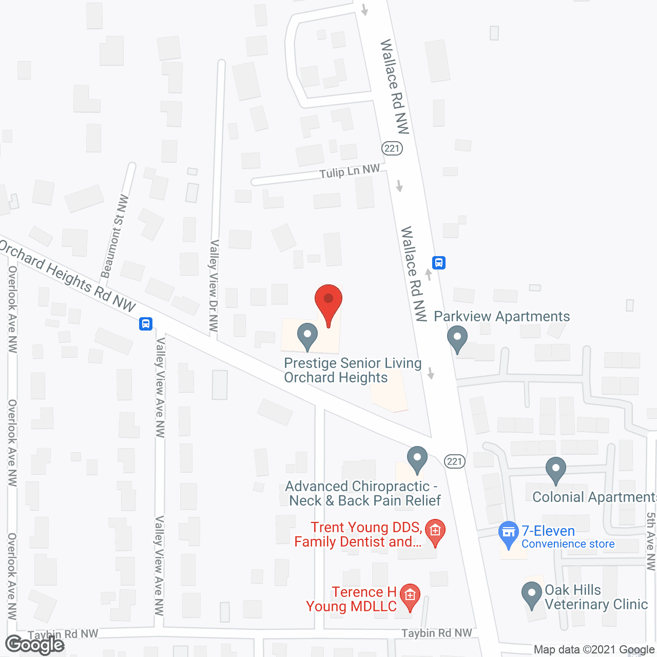 Map of the neighborhood around Prestige Senior Living Orchard Heights
