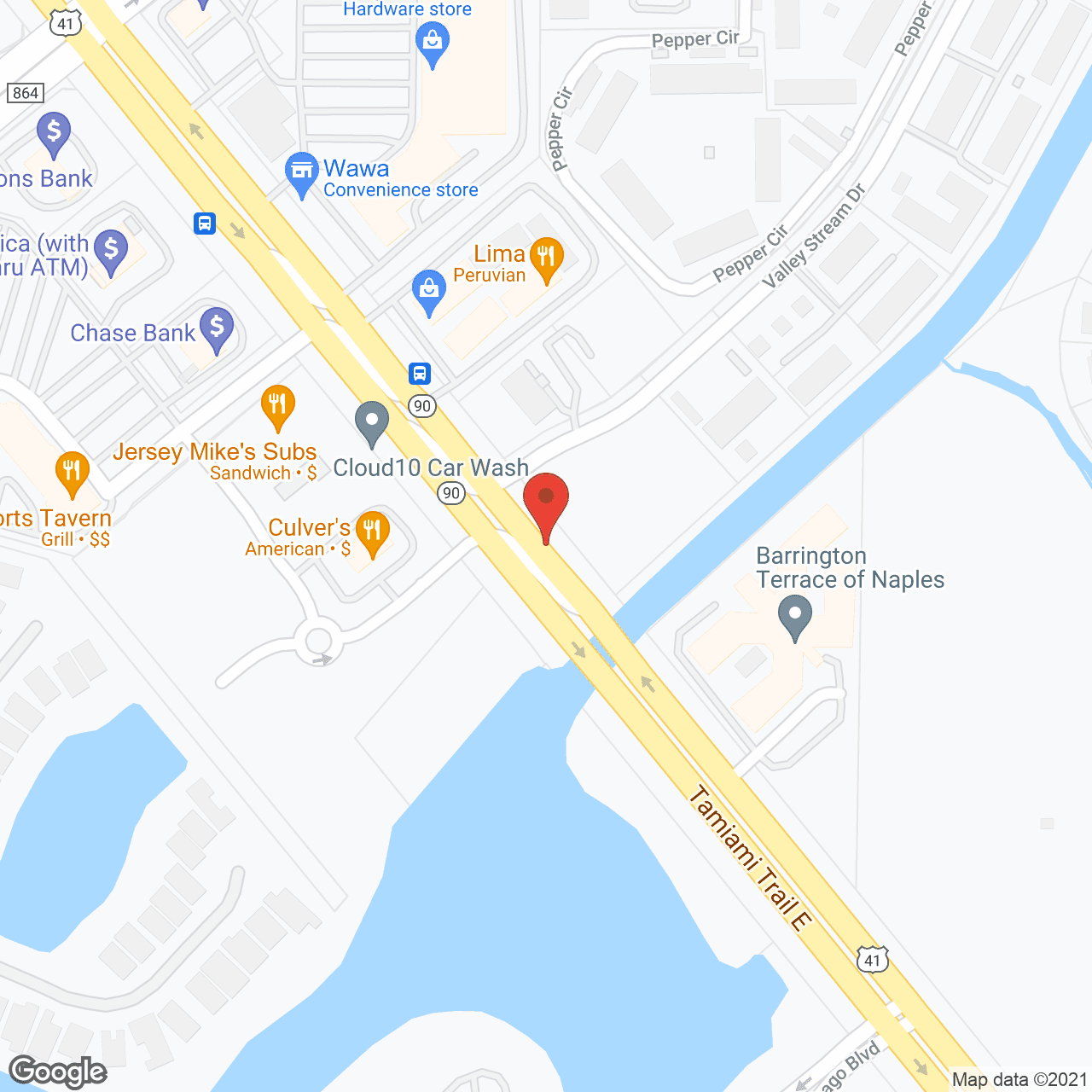 Map of the neighborhood around Barrington Terrace of Naples
