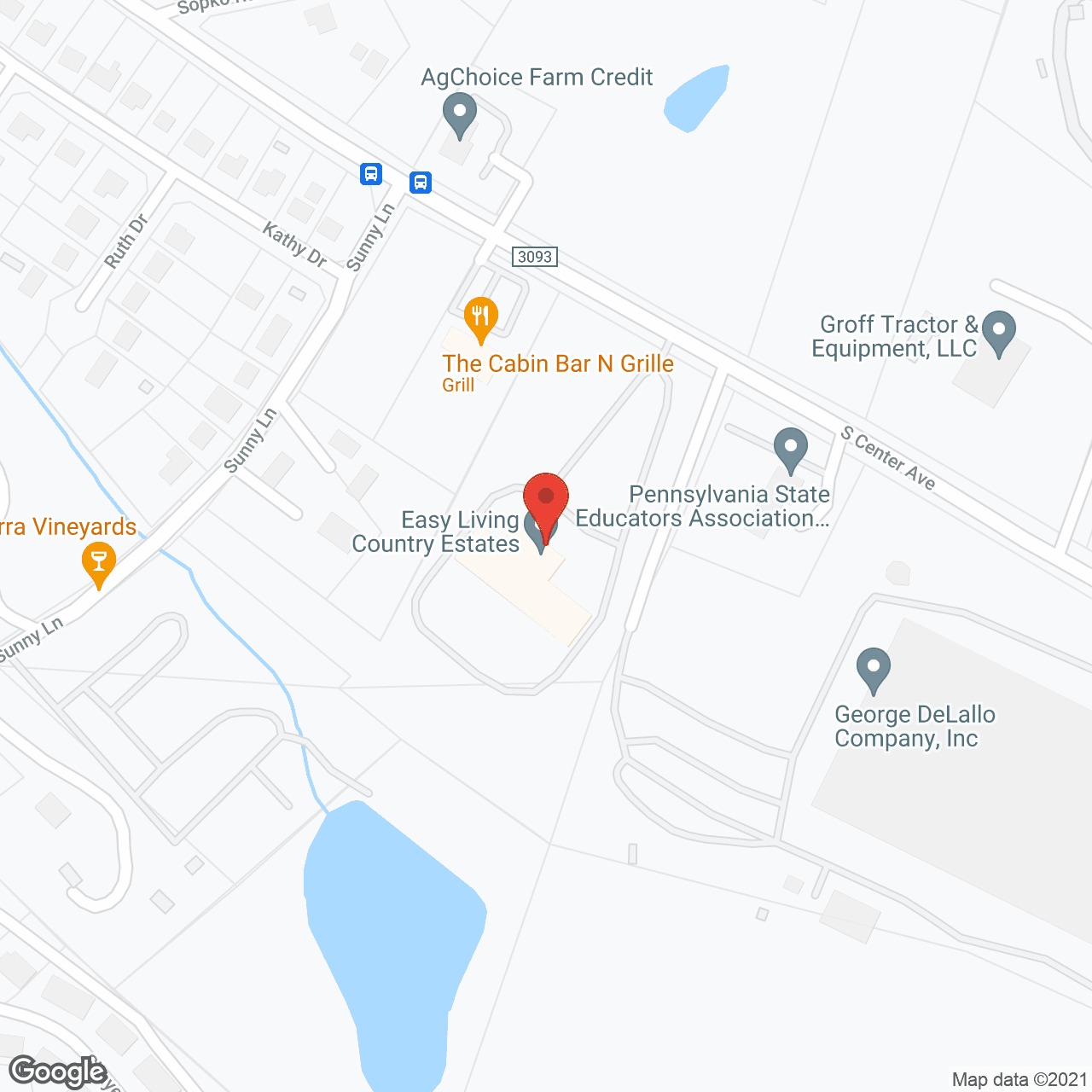 Map of the neighborhood around Easy Living Estates of New Stanton