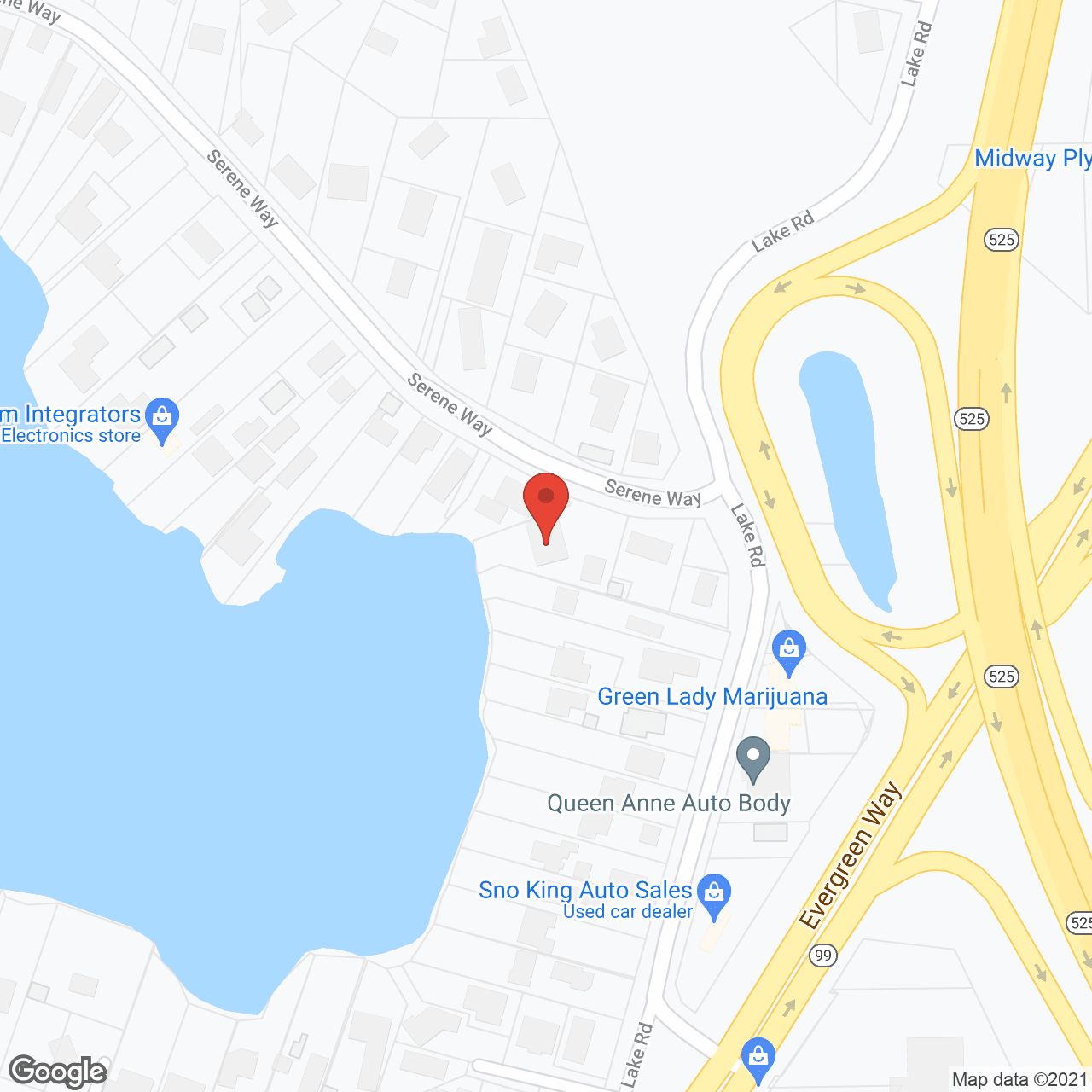 Map of the neighborhood around Lake Serene Adult Care