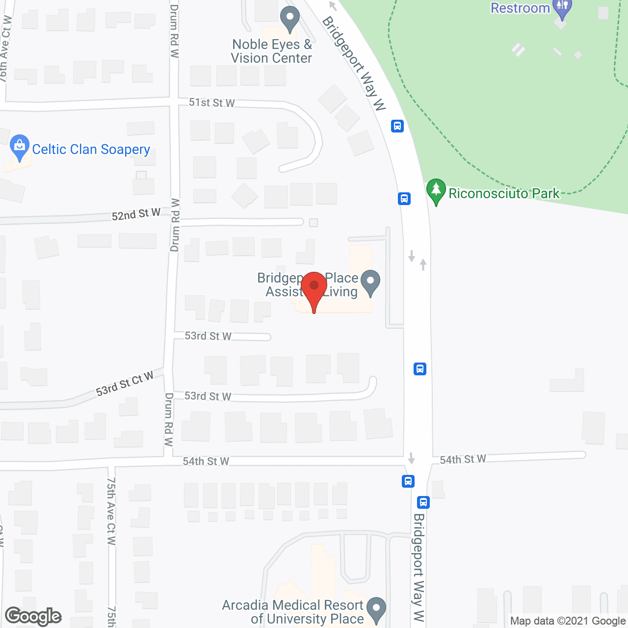 Map of the neighborhood around Bridgeport Place