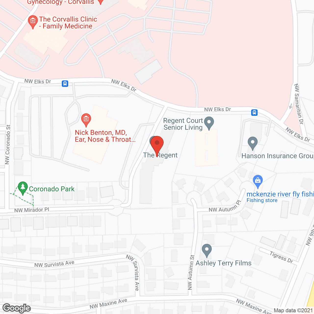 Map of the neighborhood around Holiday Regent