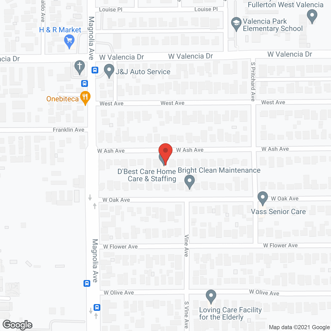 Map of the neighborhood around D'Best Care