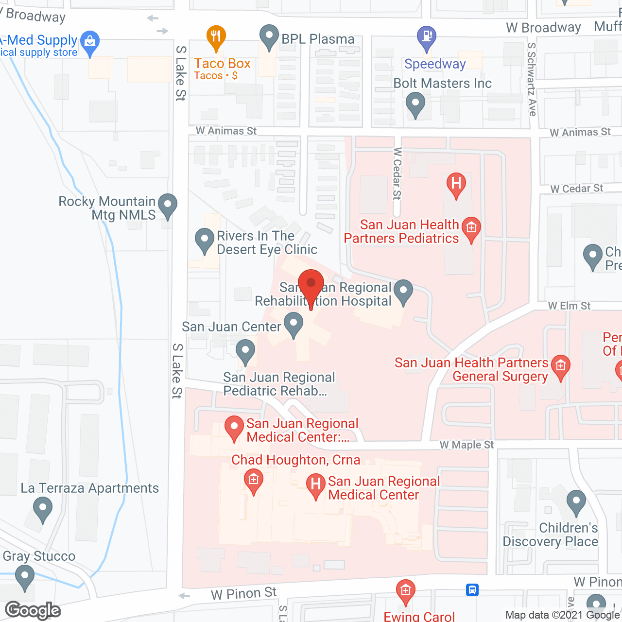 Map of the neighborhood around San Juan Care and Rehab