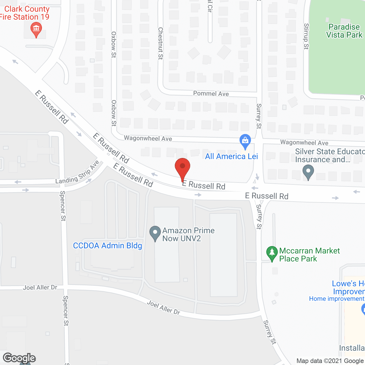 Map of the neighborhood around Golden Sunshine Manor Adult