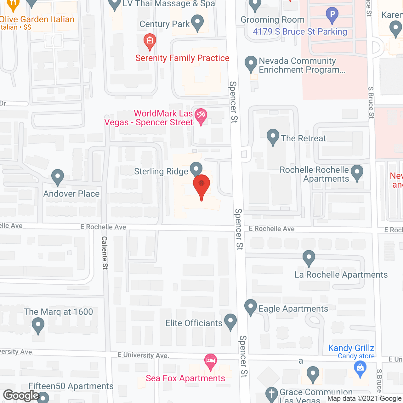 Map of the neighborhood around Sterling Ridge