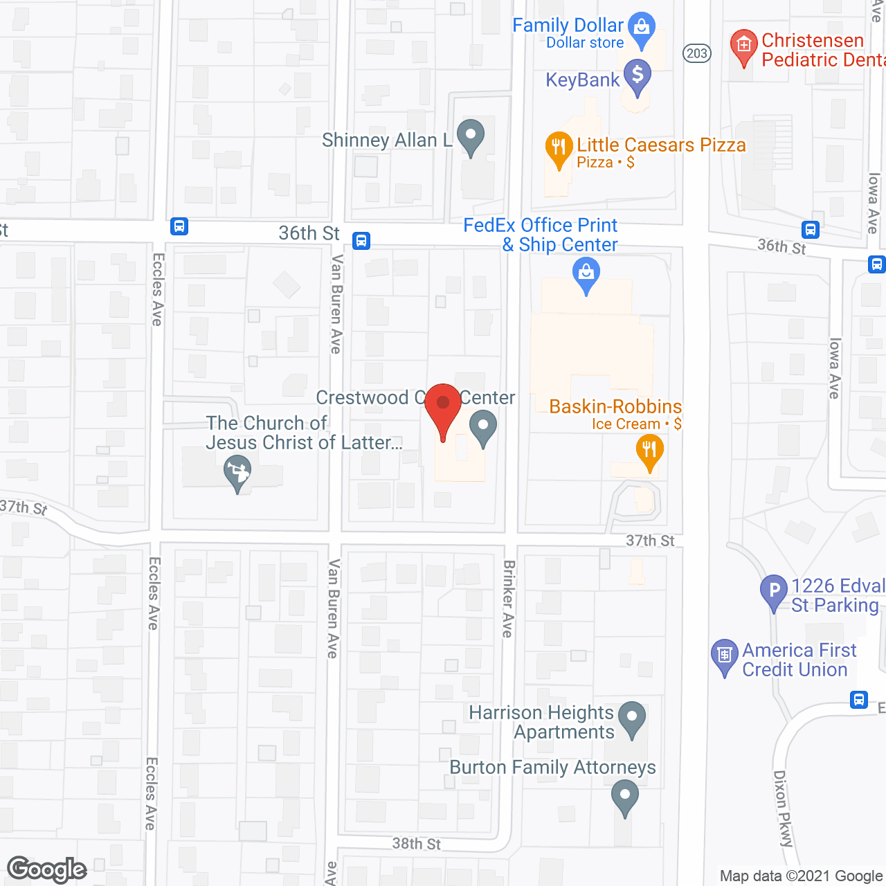 Map of the neighborhood around Crestwood Rehabilitation and Nursing