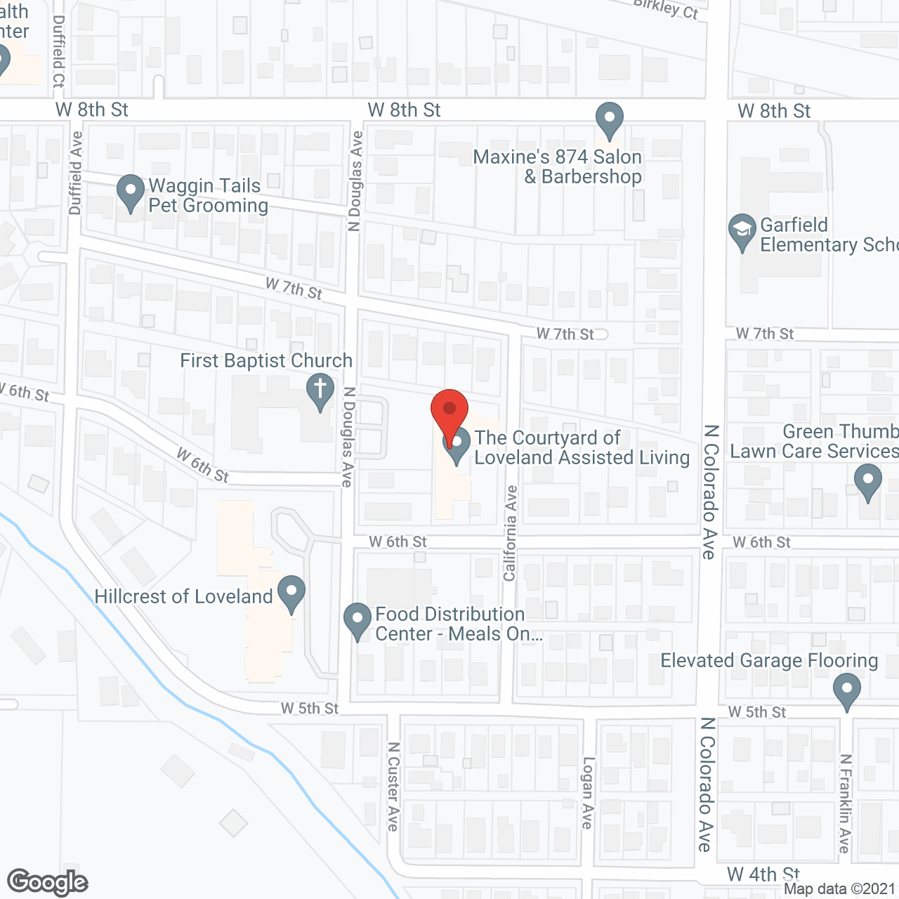 Map of the neighborhood around Courtyard of Loveland
