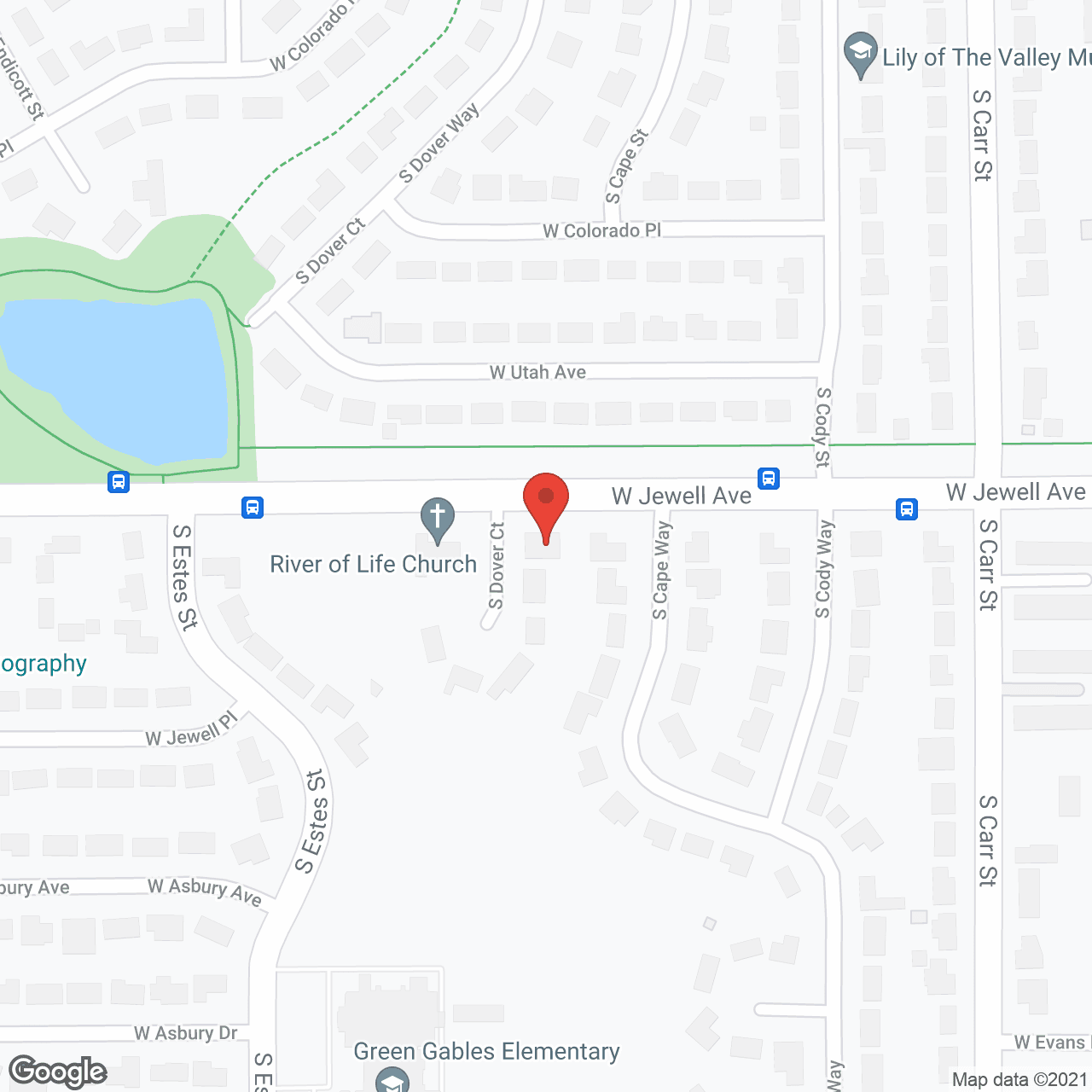 Map of the neighborhood around Haf House