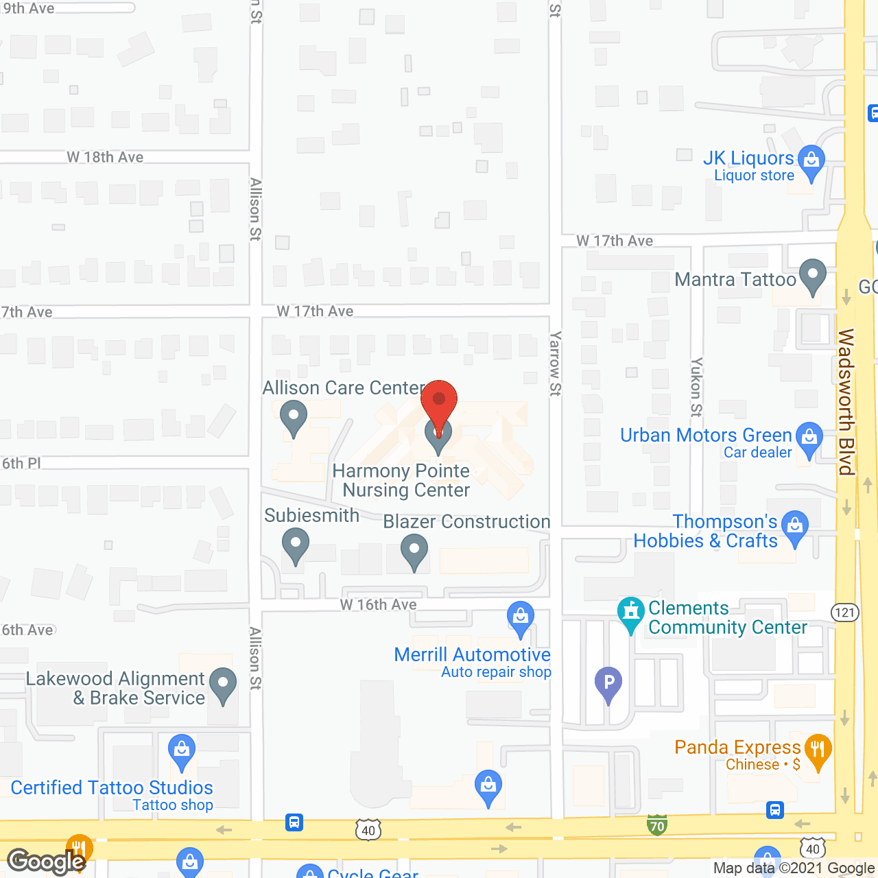 Map of the neighborhood around Harmony Point