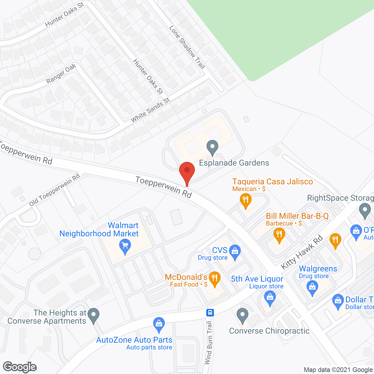 Map of the neighborhood around Esplanade Gardens