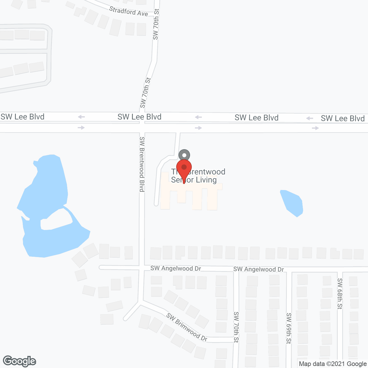 Map of the neighborhood around The Brentwood Senior Living