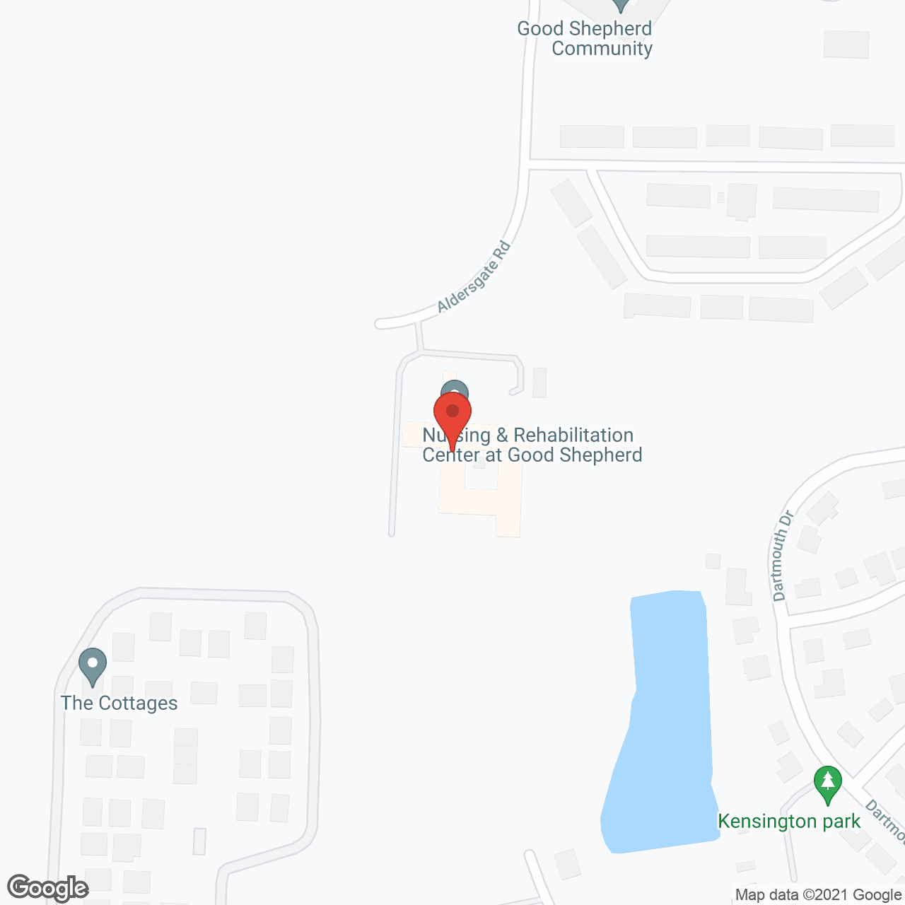 Map of the neighborhood around Nursing and Rehabilitation at Good Shepherd