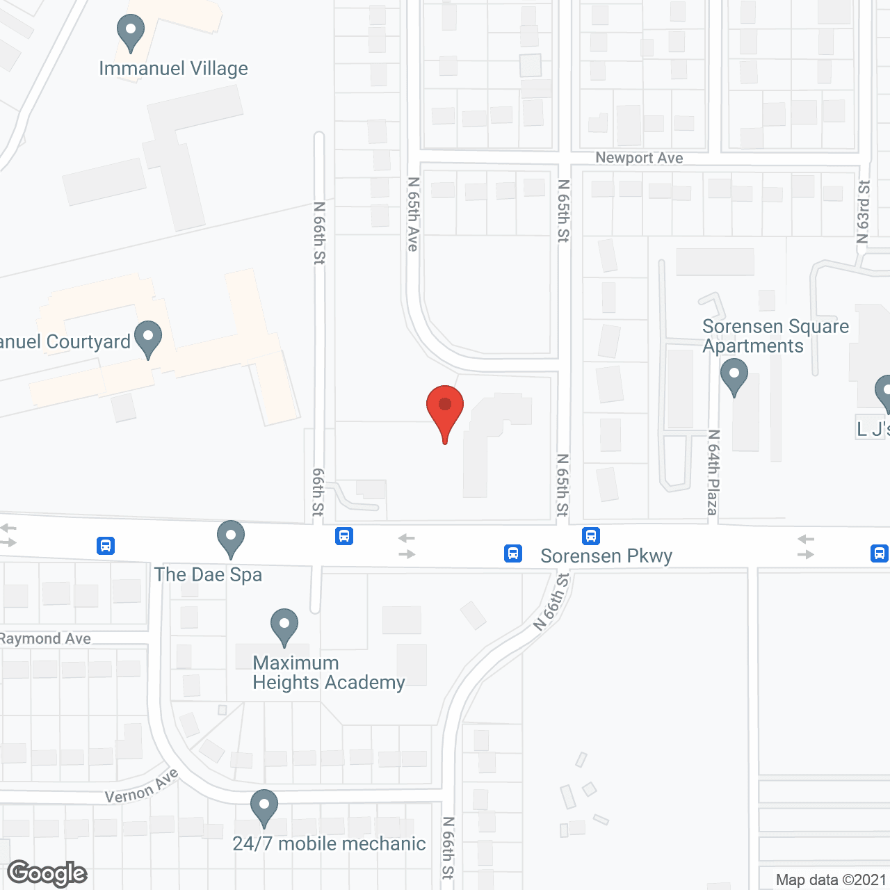 Map of the neighborhood around Omaha Nursing Home