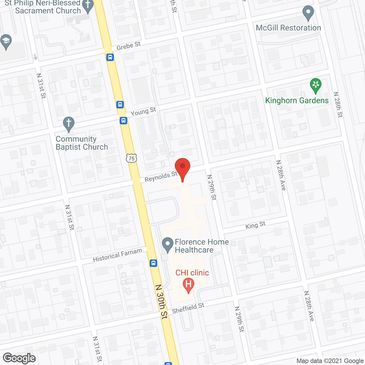 Map of the neighborhood around Florence Home Healthcare Center