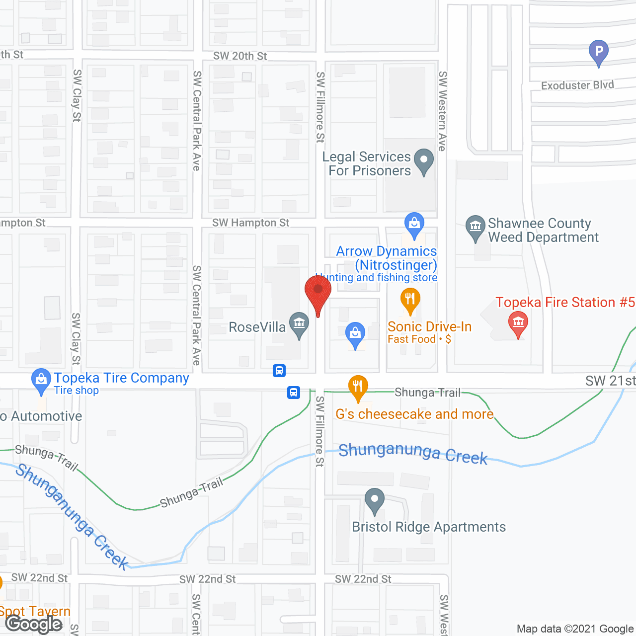 Map of the neighborhood around Rose Villa
