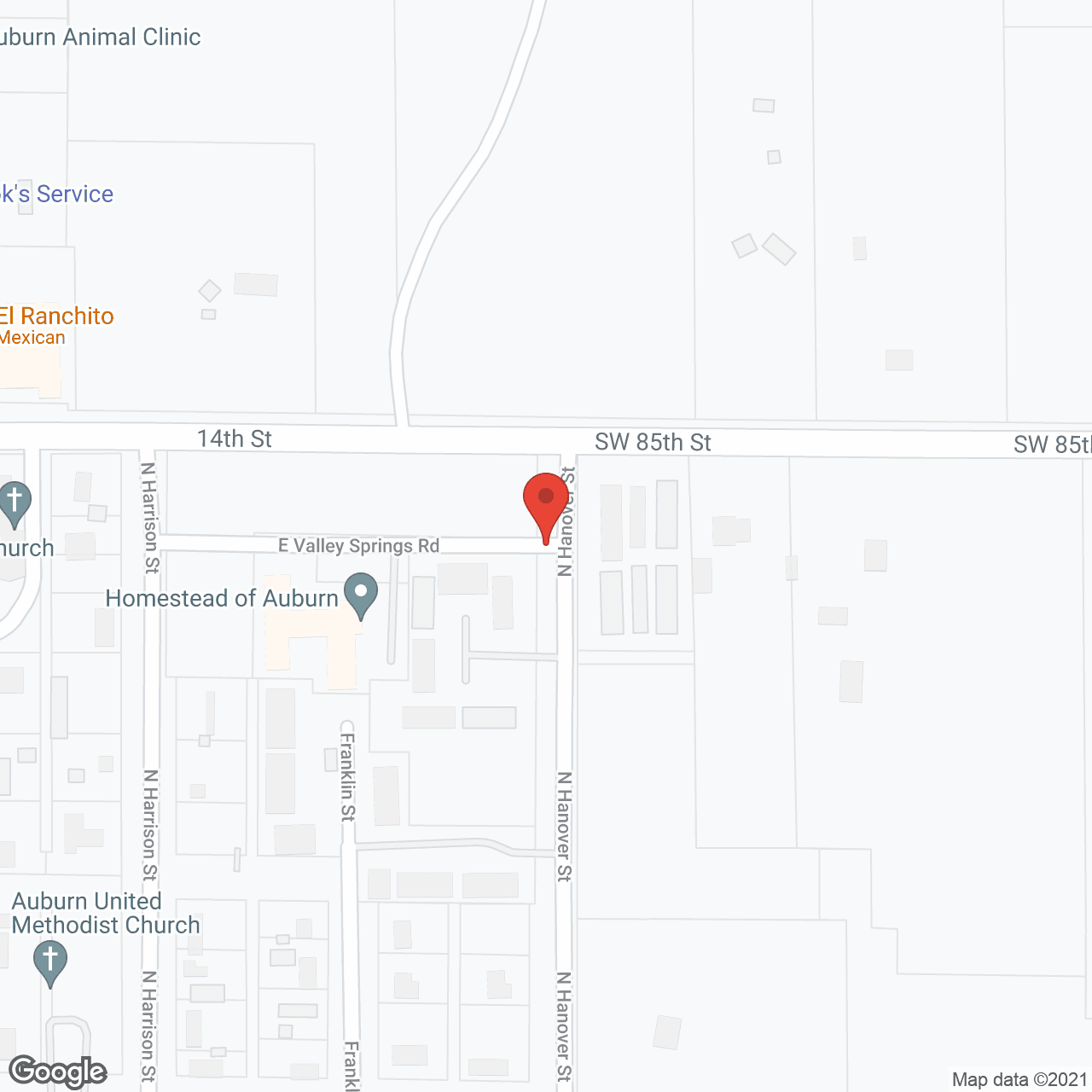 Map of the neighborhood around Homestead of Auburn