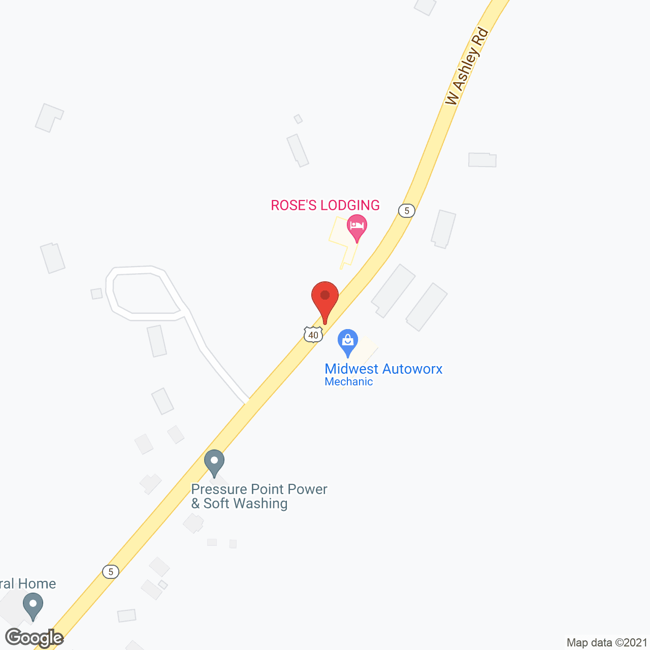 Map of the neighborhood around Bristol Manor of Boonville