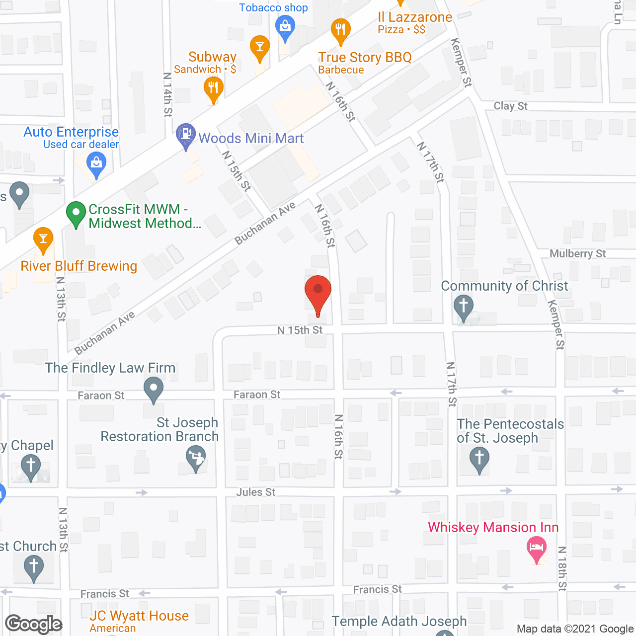 Map of the neighborhood around Silcott's Midtown Manor