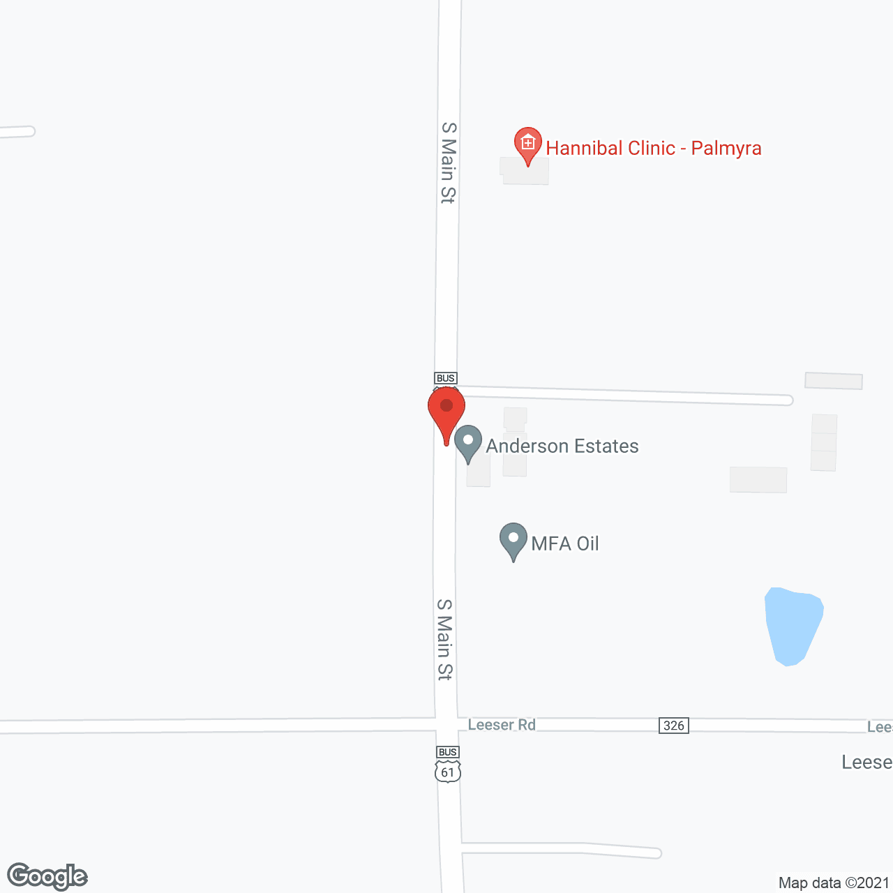 Map of the neighborhood around Bristol Manor of Palmyra