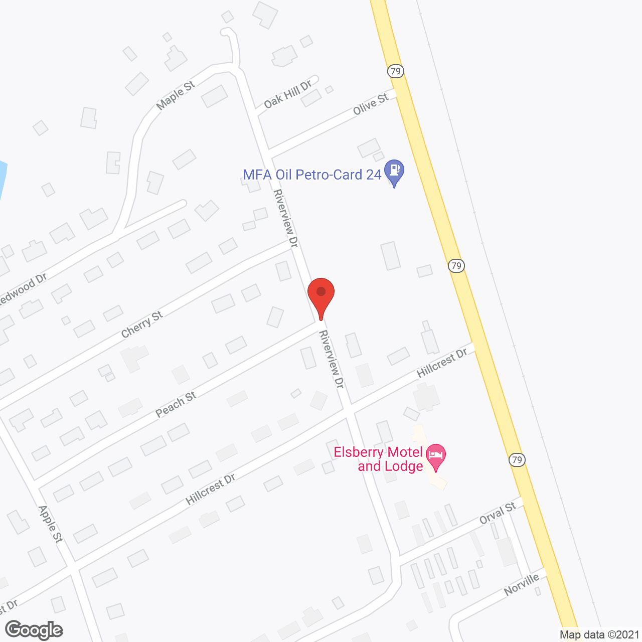 Map of the neighborhood around Bristol Manor of Elsberry