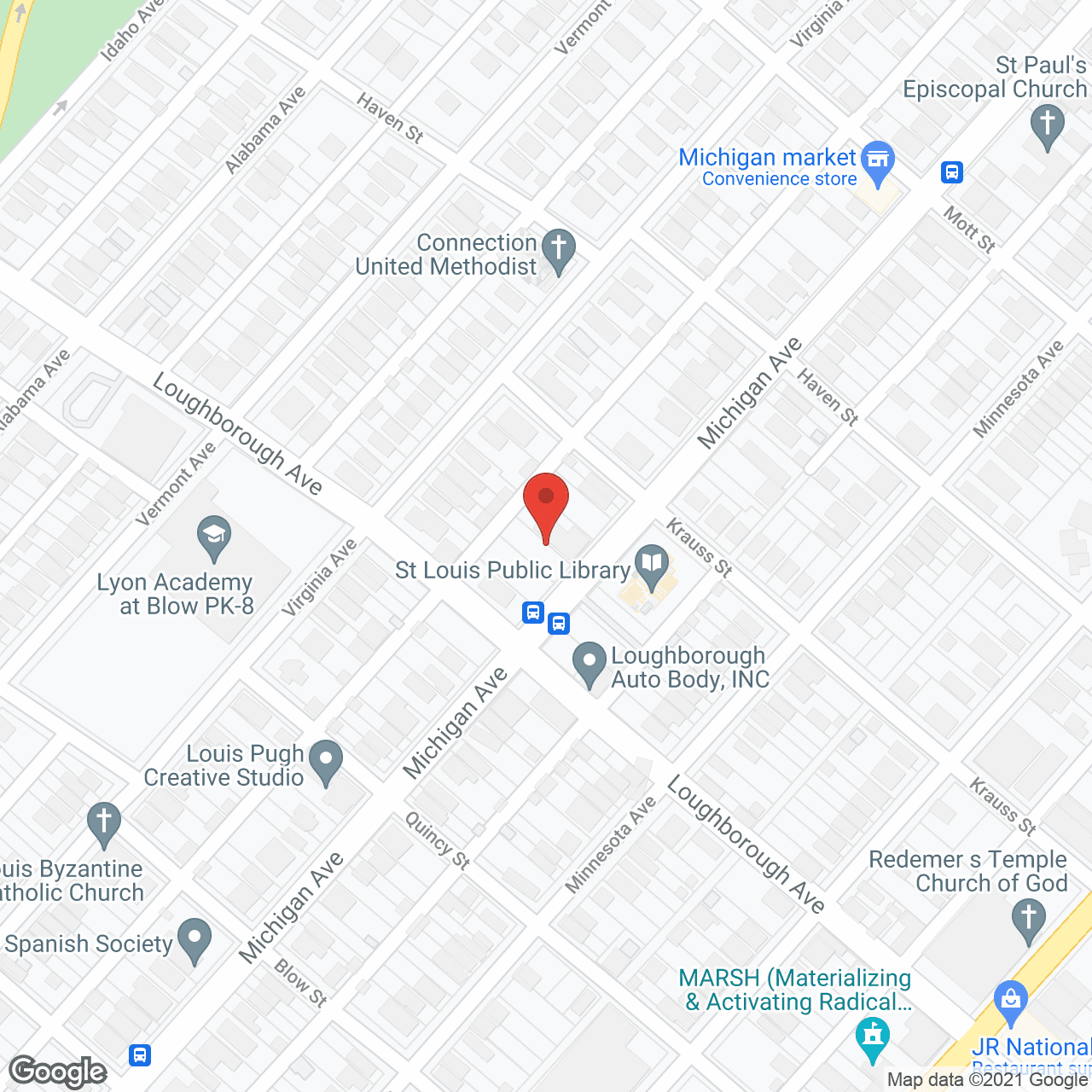 Map of the neighborhood around Carondelet Retirement (Mental Health)