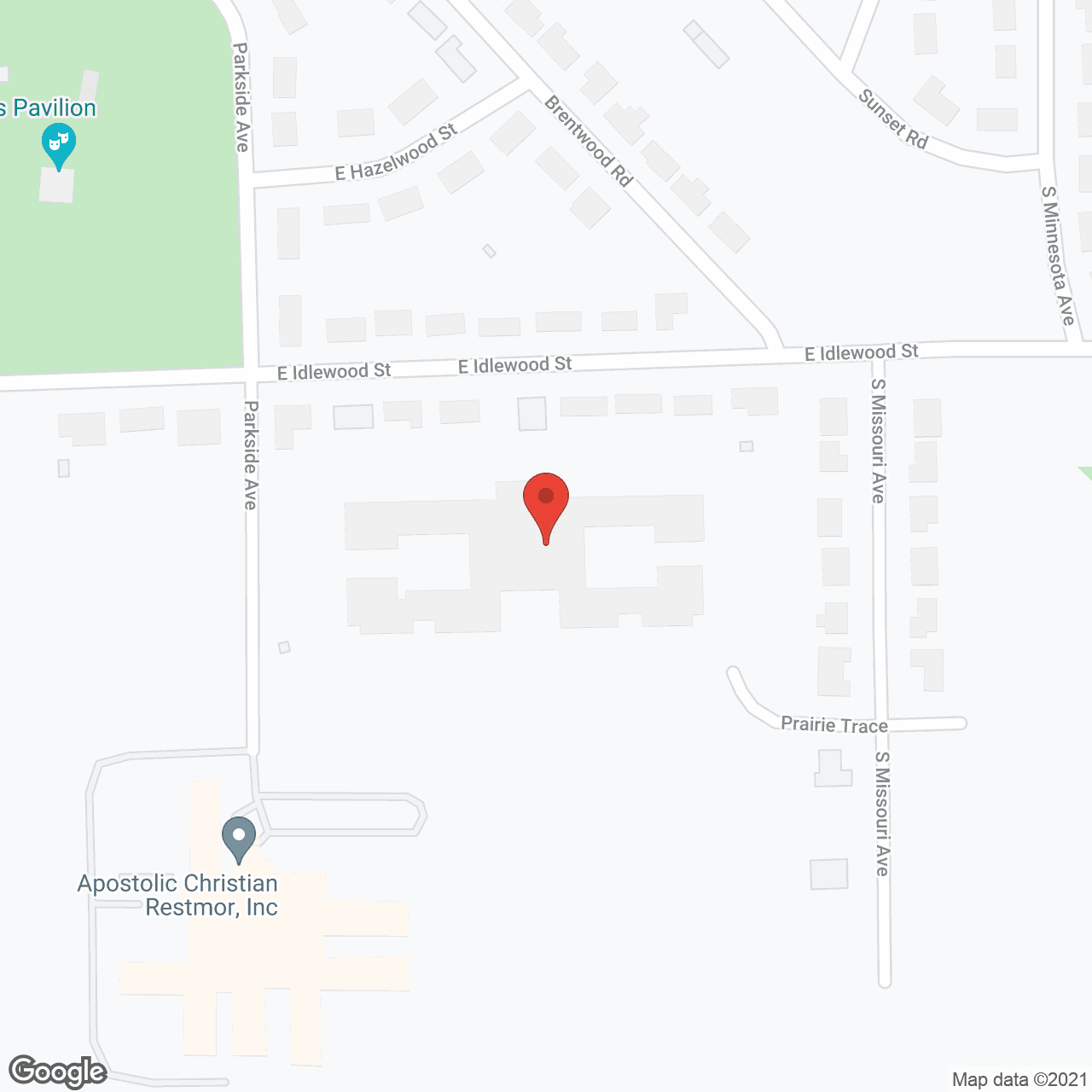 Map of the neighborhood around Parkside of Morton Inc