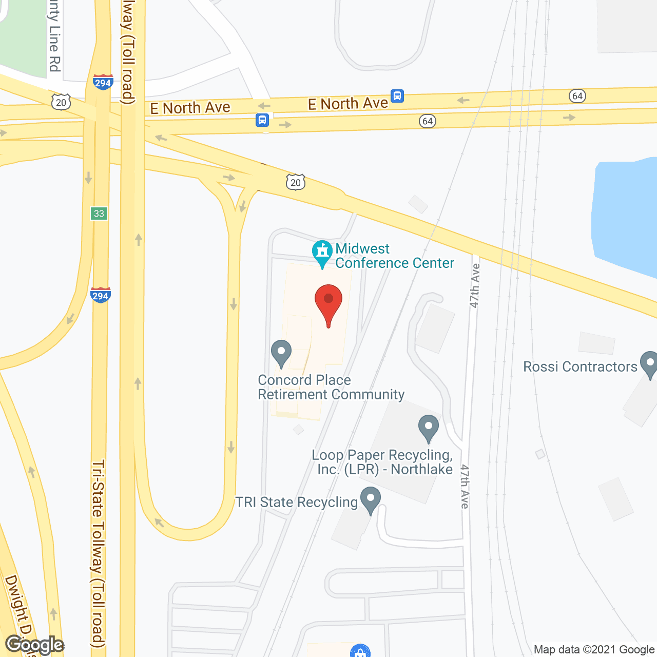 Map of the neighborhood around Concord Place