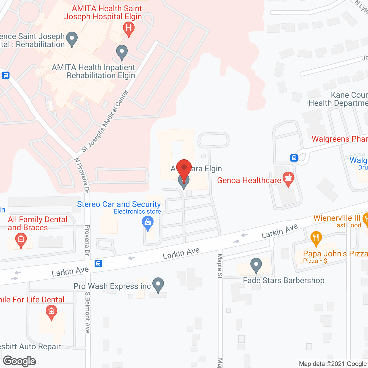 Map of the neighborhood around Avantara