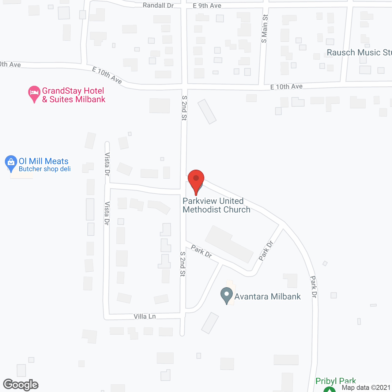 Map of the neighborhood around Golden LivingCenter - Milbank
