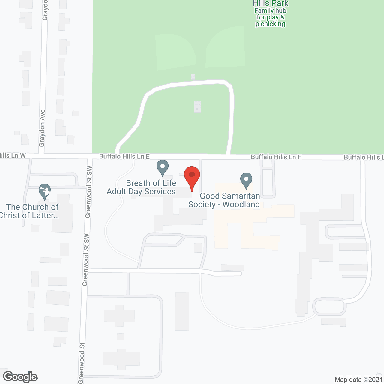 Map of the neighborhood around Good Samaritan Society - Woodland