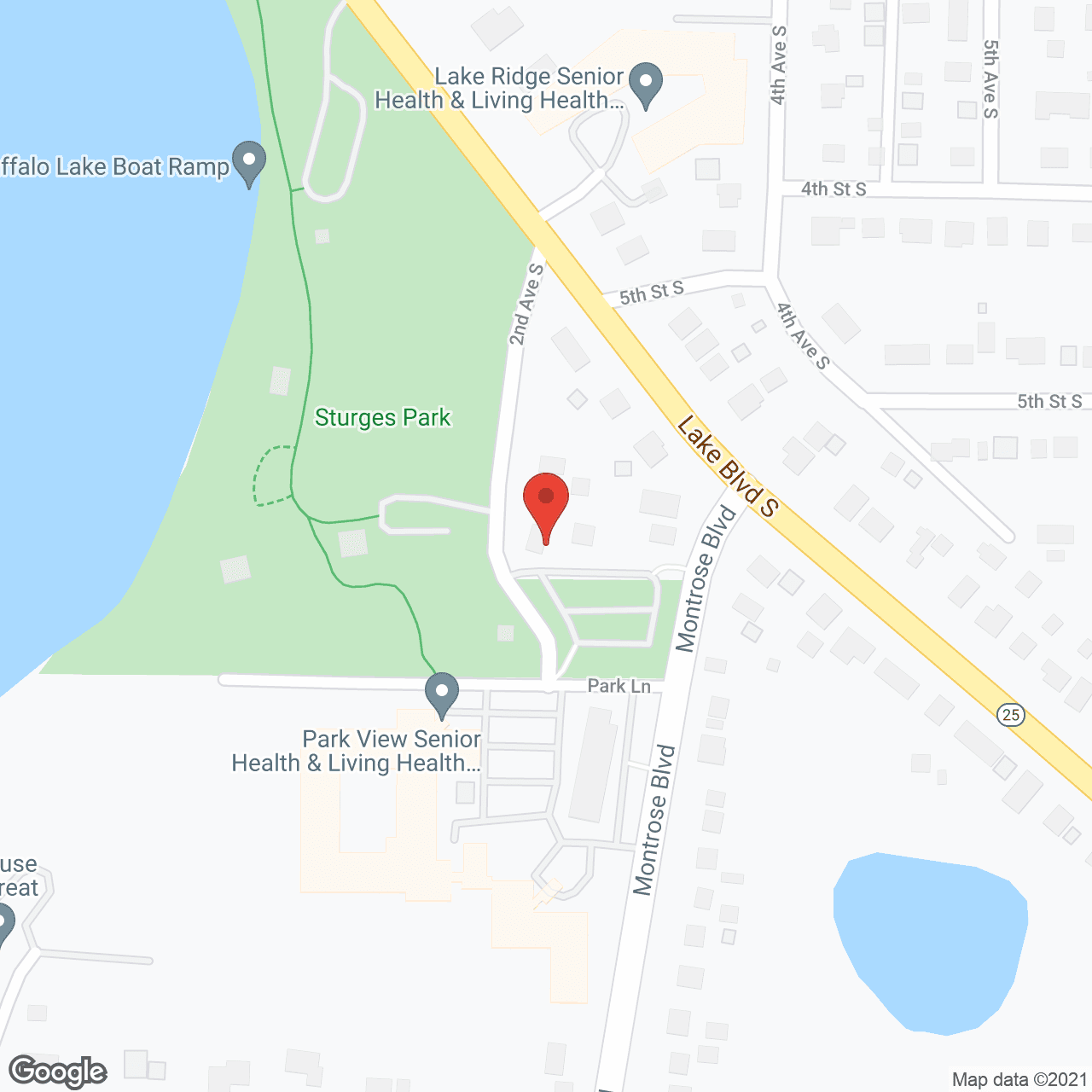 Map of the neighborhood around Park View House