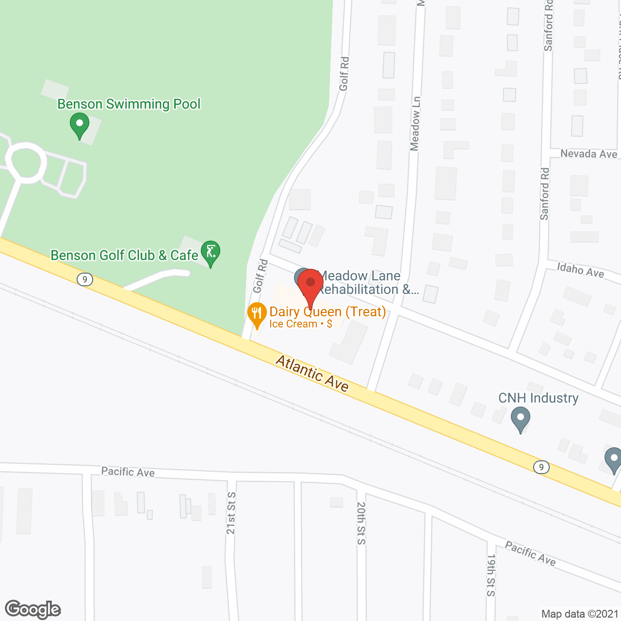 Map of the neighborhood around Meadow Lane Healthcare Center