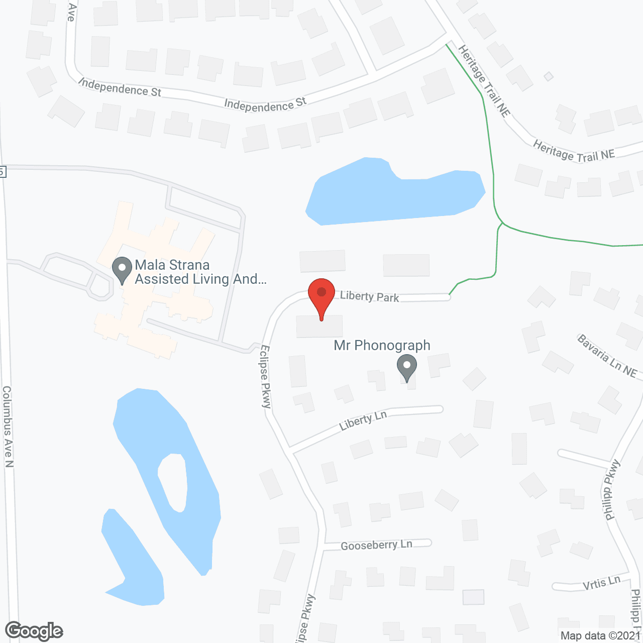 Map of the neighborhood around Liberty Park Apartments