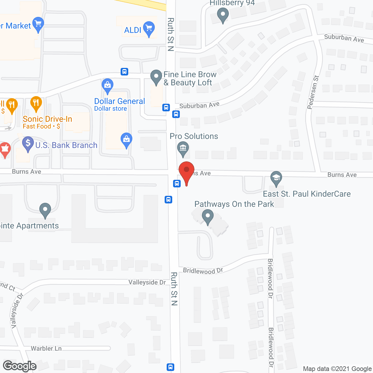 Map of the neighborhood around Pathways On the Park