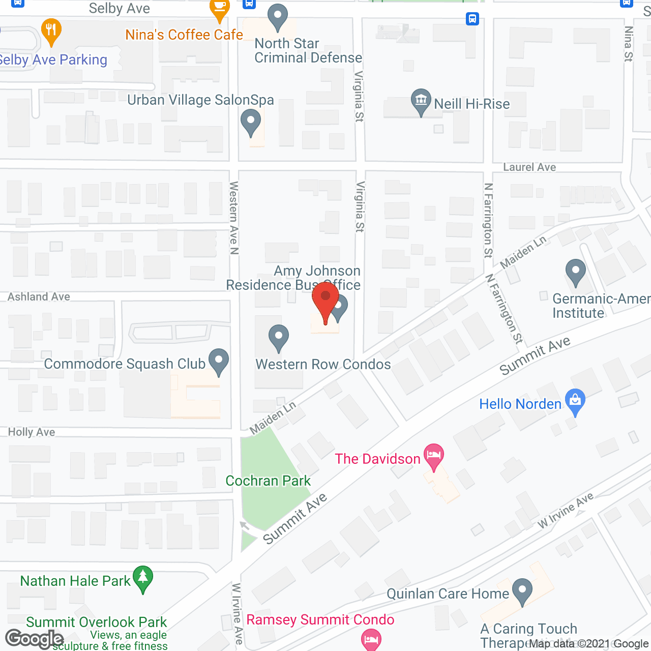Map of the neighborhood around Amy Johnson Residence