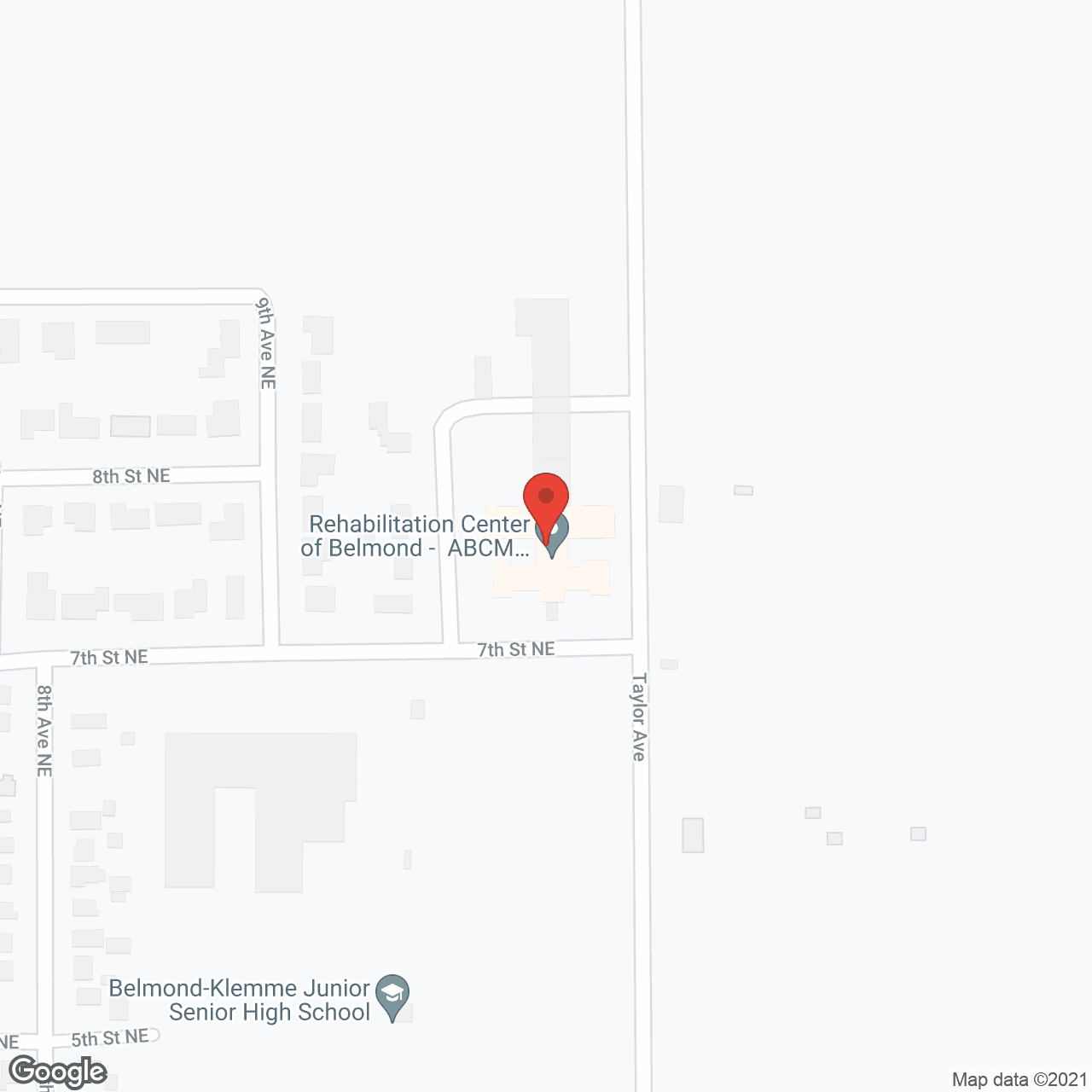 Map of the neighborhood around Belle Haven and Rehabilitation Center