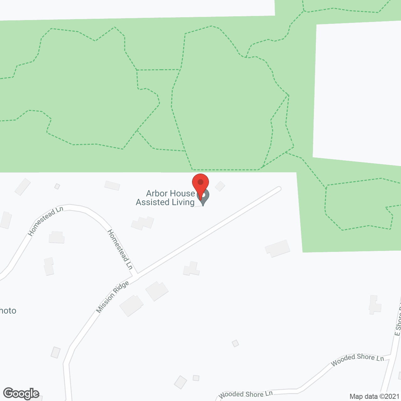 Map of the neighborhood around Arbor House