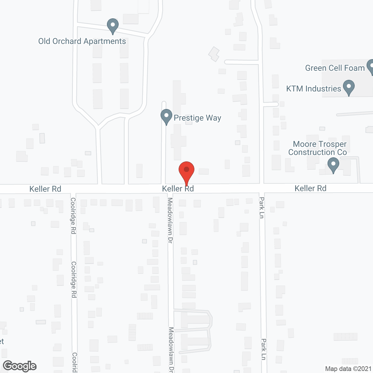 Map of the neighborhood around Prestige Way