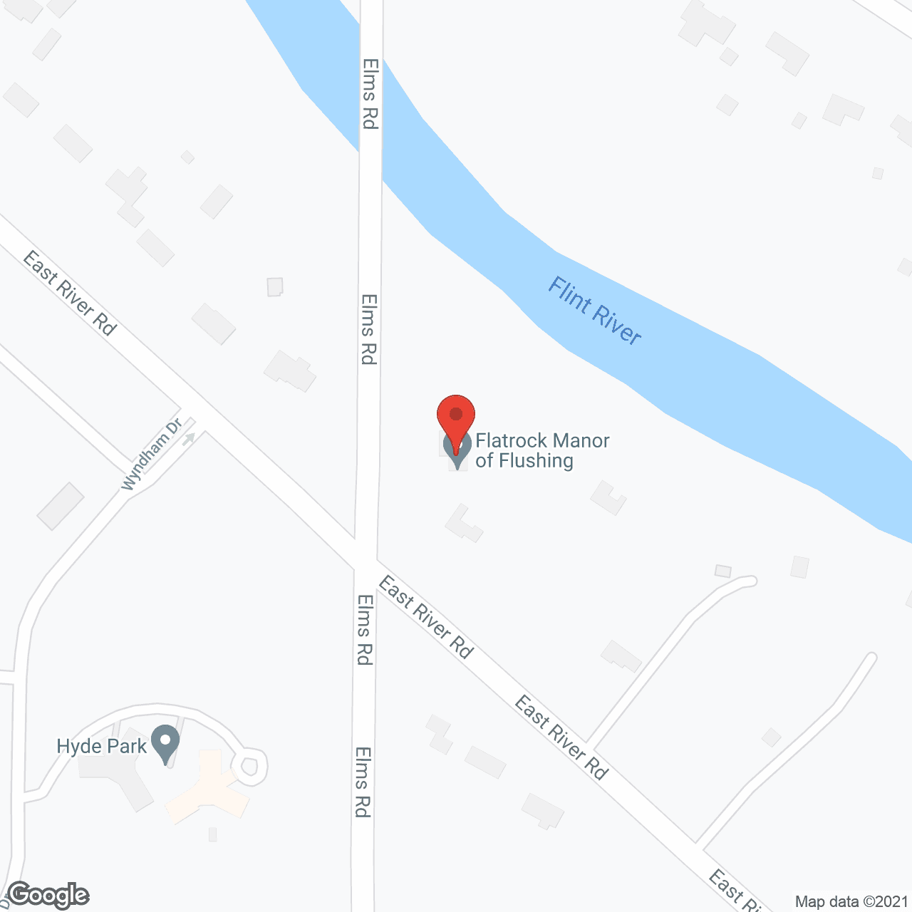 Map of the neighborhood around River Ridge ALC