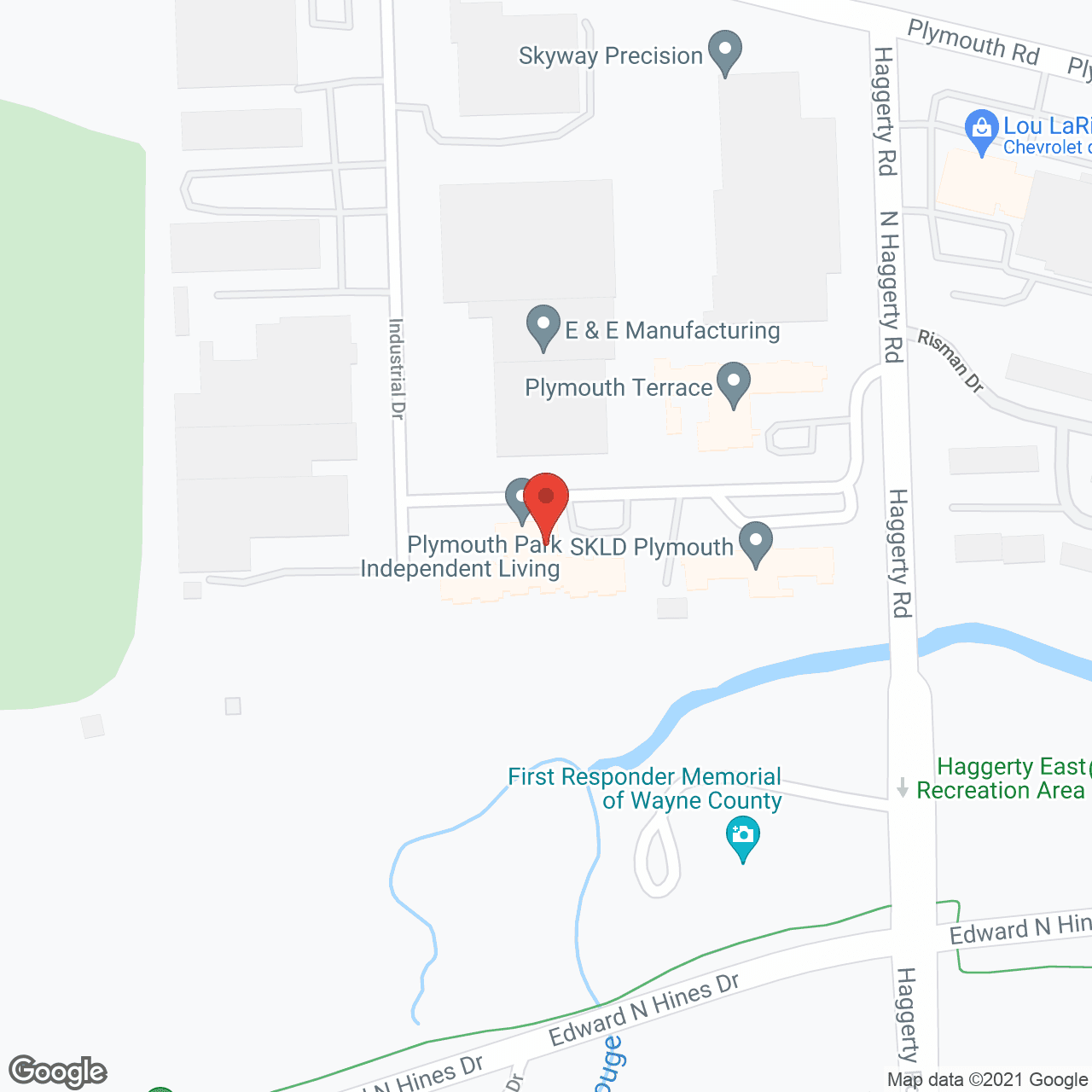 Map of the neighborhood around Plymouth Park Apartments