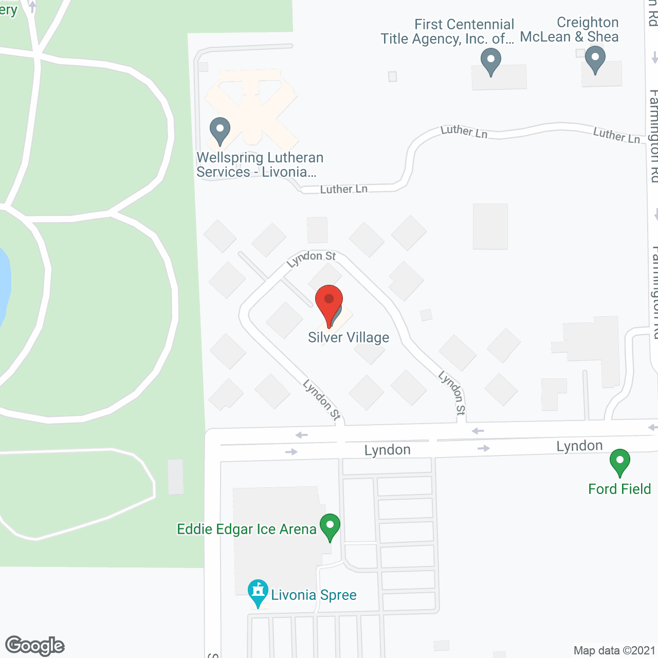 Map of the neighborhood around Silver Village