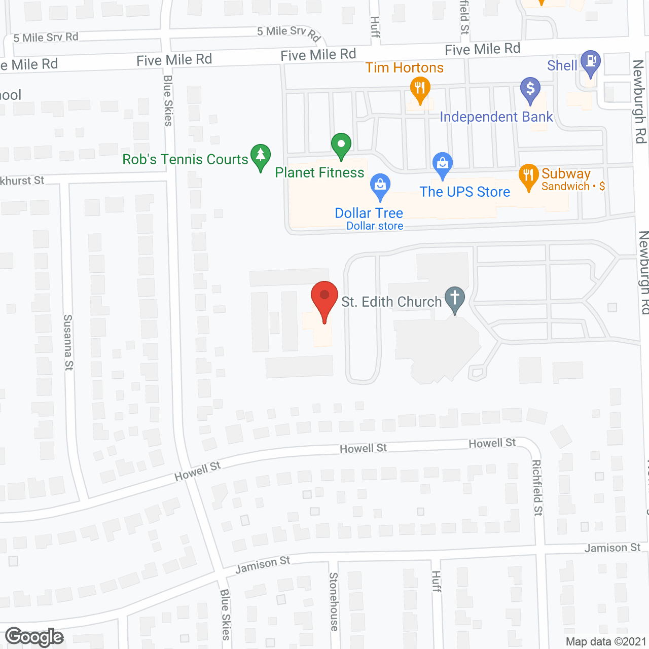 Map of the neighborhood around Villa Marie