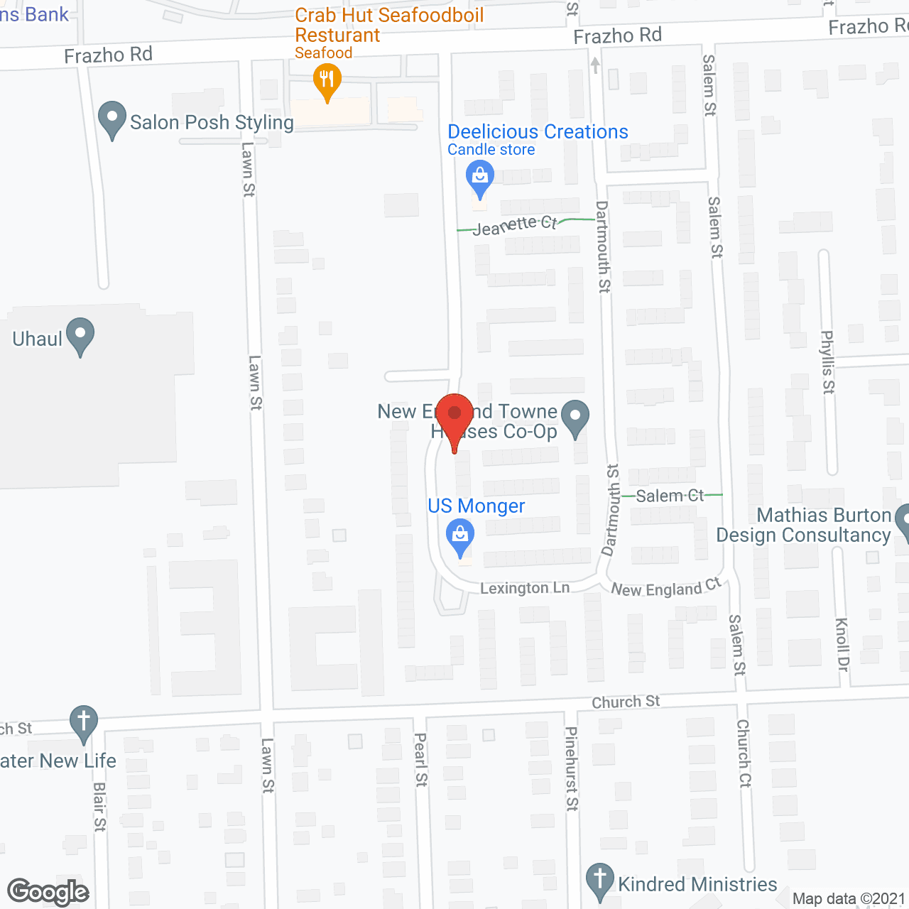 Map of the neighborhood around New England Townhouses Co-Op