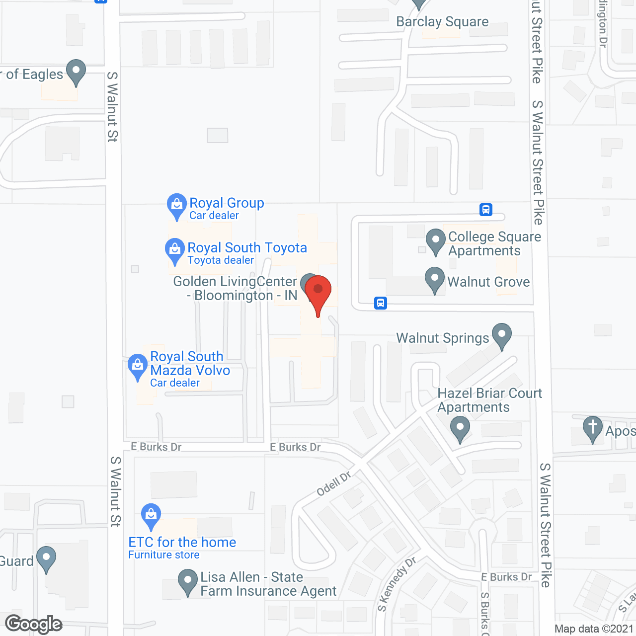Map of the neighborhood around Brickyard Healthcare - Bloomington Care Center