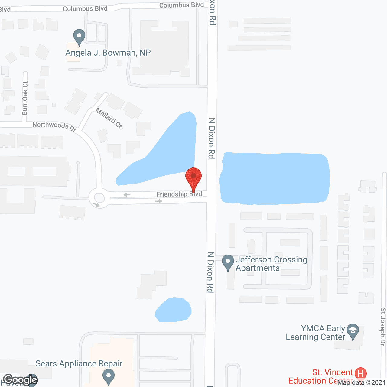 Map of the neighborhood around Five Star Residences of Northwoods