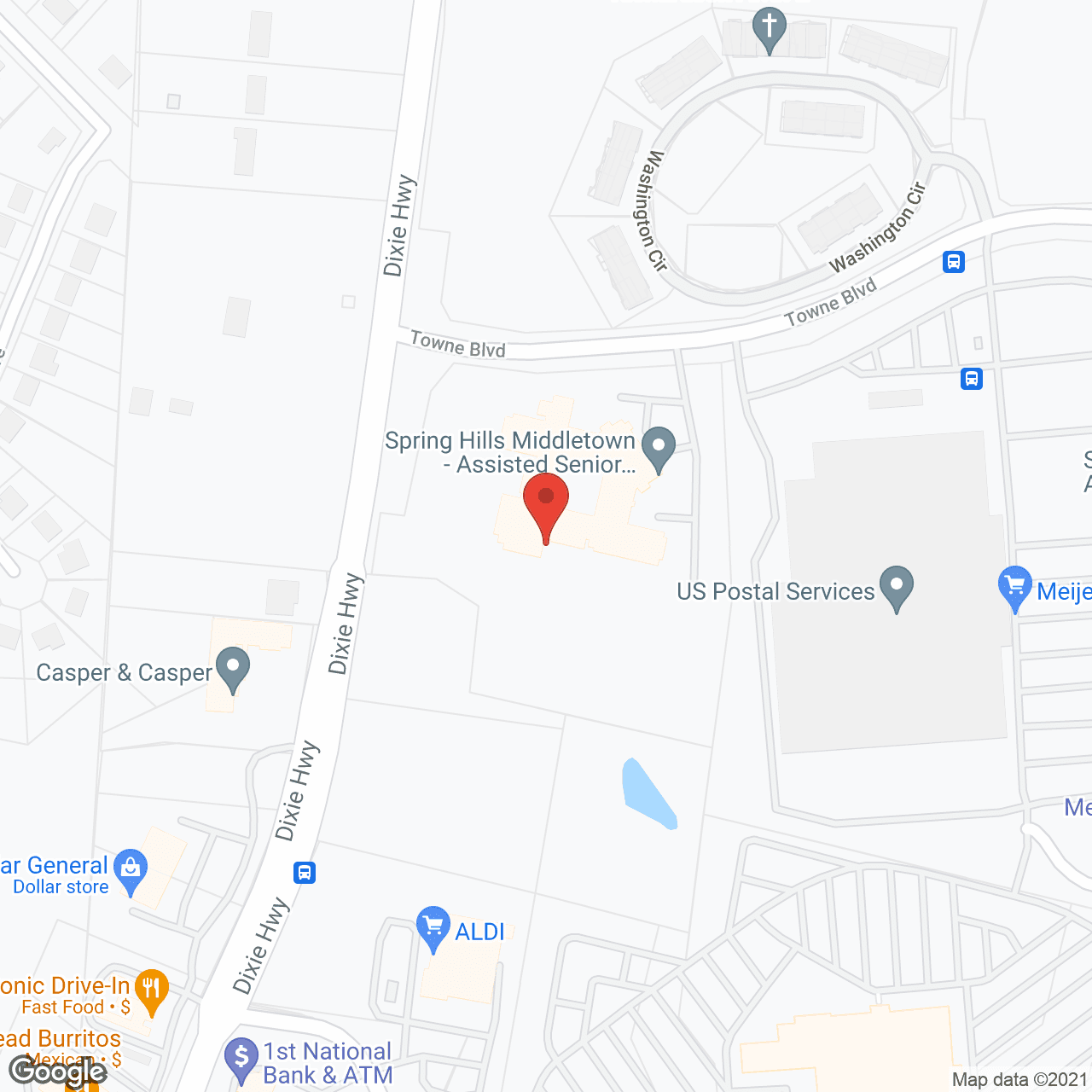 Map of the neighborhood around Spring Hills Middletown