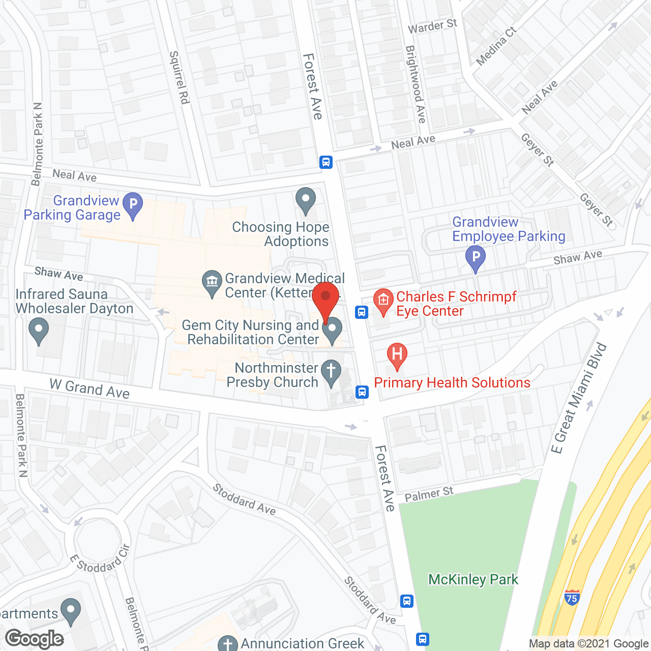 Map of the neighborhood around Gem City Nursing and Rehab Center