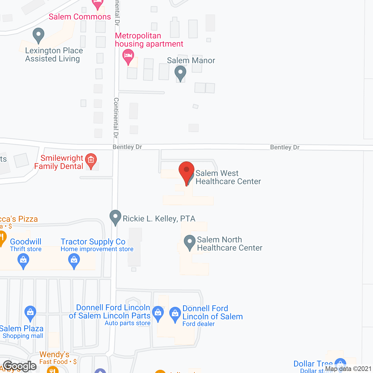 Map of the neighborhood around Salem West Healthcare Center